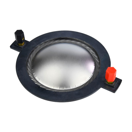 Citronic TDCORVA-1215 titanium HF compression driver with round diaphragm, black rubber gasket, and red and black spade terminals on a white background.
