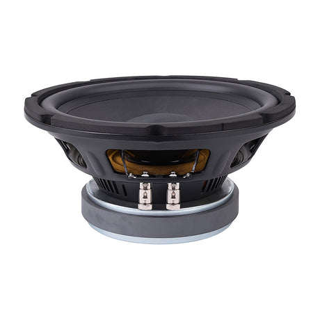 Citronic CORVA-10S 10" woofer driver on a plain white background, black cone with black surround, exposed voice coil, and steel terminal connectors.