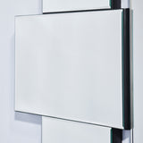 Close-up of a panel edge, showing the bevel and the matt black support carrying it behind.