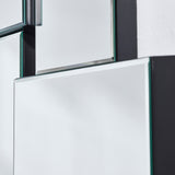 Close-up of the panel corners where they overlap, the green glass edges and black support visible.