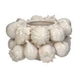 Glazed Ceramic Fruit Vase – Ivory