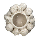 Glazed Ceramic Fruit Vase – Ivory