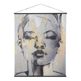 Sketched Female Figure Velvet Wall Hanging - 140x170cm