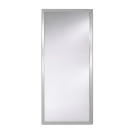 Bremen Silver Moulded Frame Full Length Mirror 170cm, a rectangular full-length mirror with a stepped silver frame, shown on a plain white background.