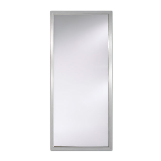 Bremen Silver Moulded Frame Full Length Mirror 170cm, a rectangular full-length mirror with a stepped silver frame, shown on a plain white background.