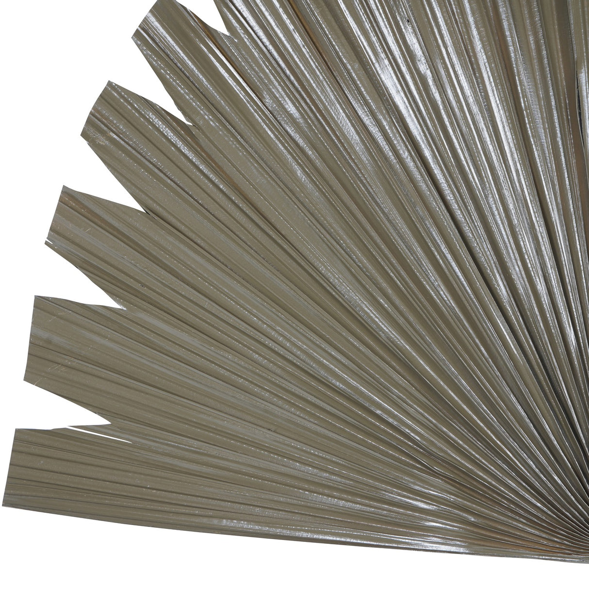 Libra Interiors Wide Fan Palm Leaf artificial stem in brown, showing the pleated fan-shaped dried leaf with pointed edges on a plain white background.