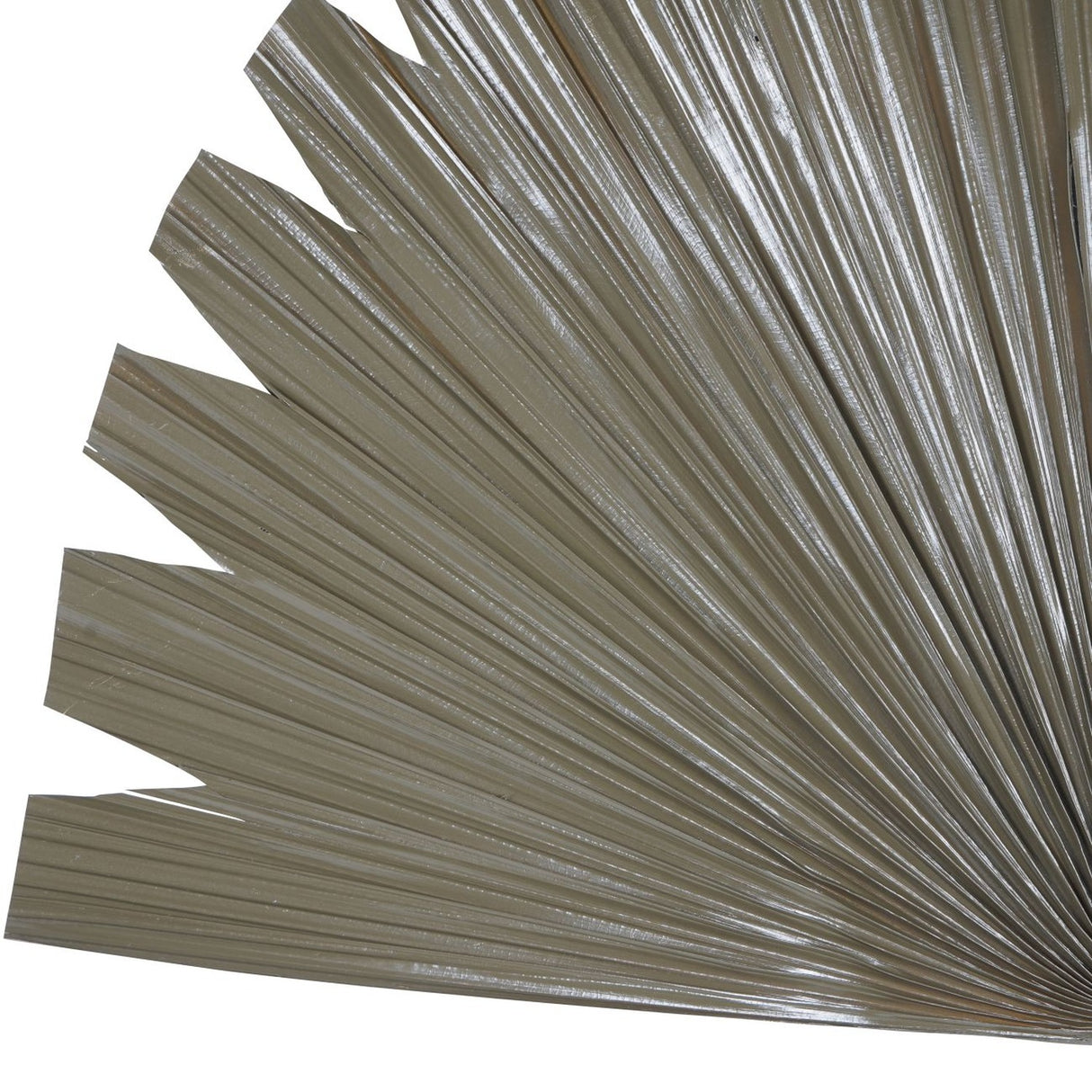 Libra Interiors Wide Fan Palm Leaf artificial stem in brown, showing the pleated, textured fan-shaped leaf with pointed edges against a white background.