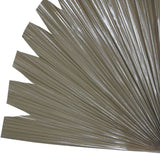 Libra Interiors Wide Fan Palm Leaf artificial stem in brown, showing the pleated, textured fan-shaped leaf with pointed edges against a white background.
