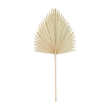 Libra Interiors Arrowhead Fan Palm Leaf faux stem with a fan-shaped pleated frond in a natural sandy tone on a slim stem, shown on a white background.