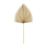 Libra Interiors Arrowhead Fan Palm Leaf faux plant with a fan-shaped pleated frond in natural sandy tone on a slim stem, shown on a white background.