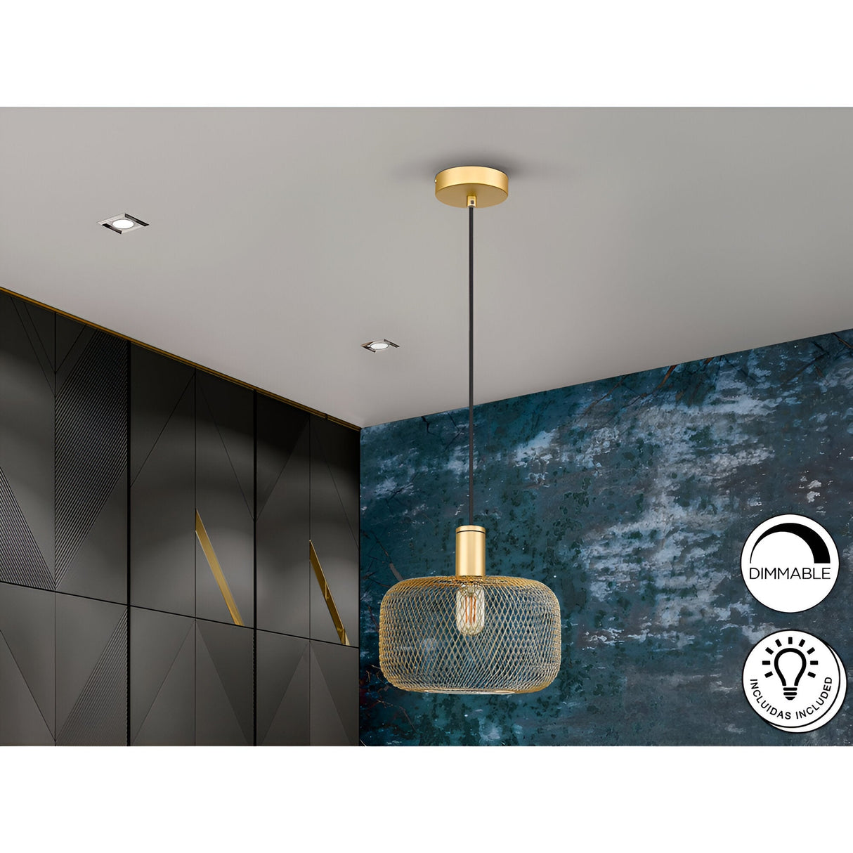 Osiris 1 Light Pendant - Gold