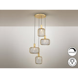 Osiris 4 Light Metal Mesh Cluster Pendant - Gold