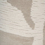 Close-up of Libra Interiors Textured Cotton 50cm Square Cushion in natural beige with raised cream stitched abstract lines on a woven cotton ground.