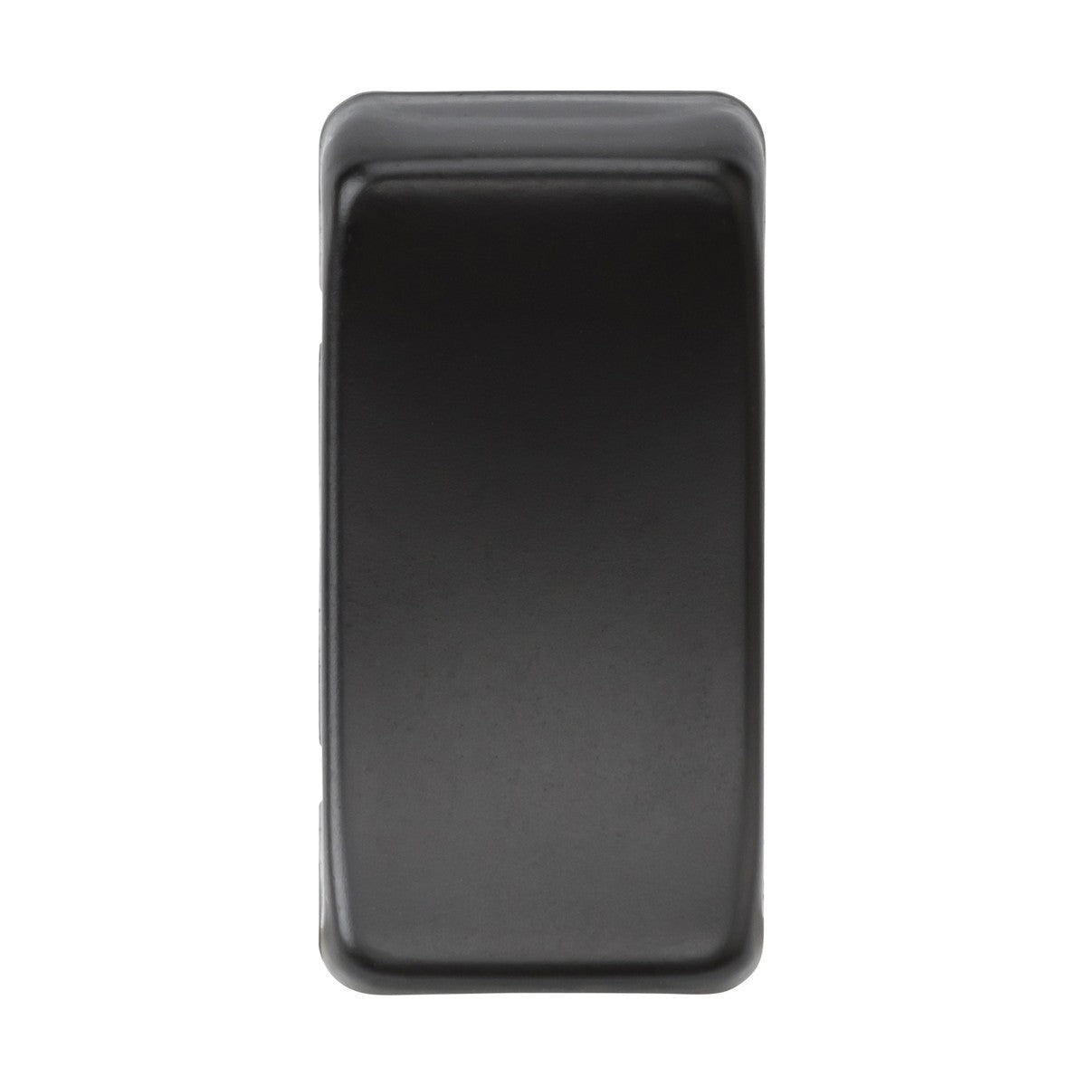 The image features the Switch Cover - Matt Black, featuring ABS construction with a smooth matt black finish and slightly rounded edges, set against a white background.