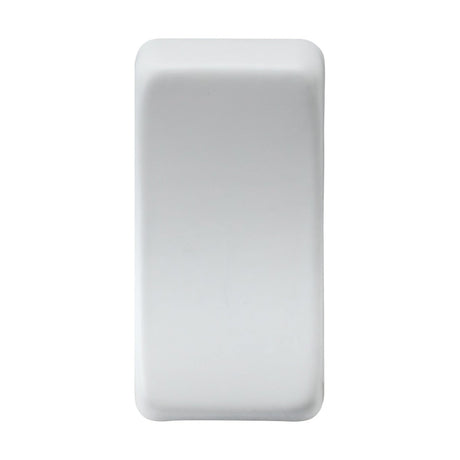 A Switch Cover - Matt White, featuring a sleek finish reminiscent of ABS construction and rounded edges, is set against a white background.