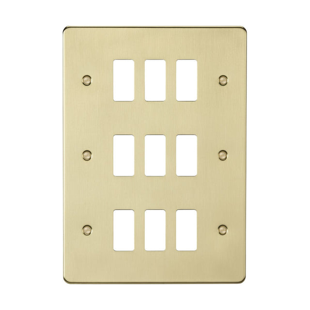 9G grid faceplate - brushed brass