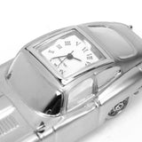 Old Sports Car Miniature Quartz Metal Mantel Clock - Silver