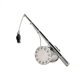 Miniature Fishing Rod Satin Metal Mantel Clock - Silver