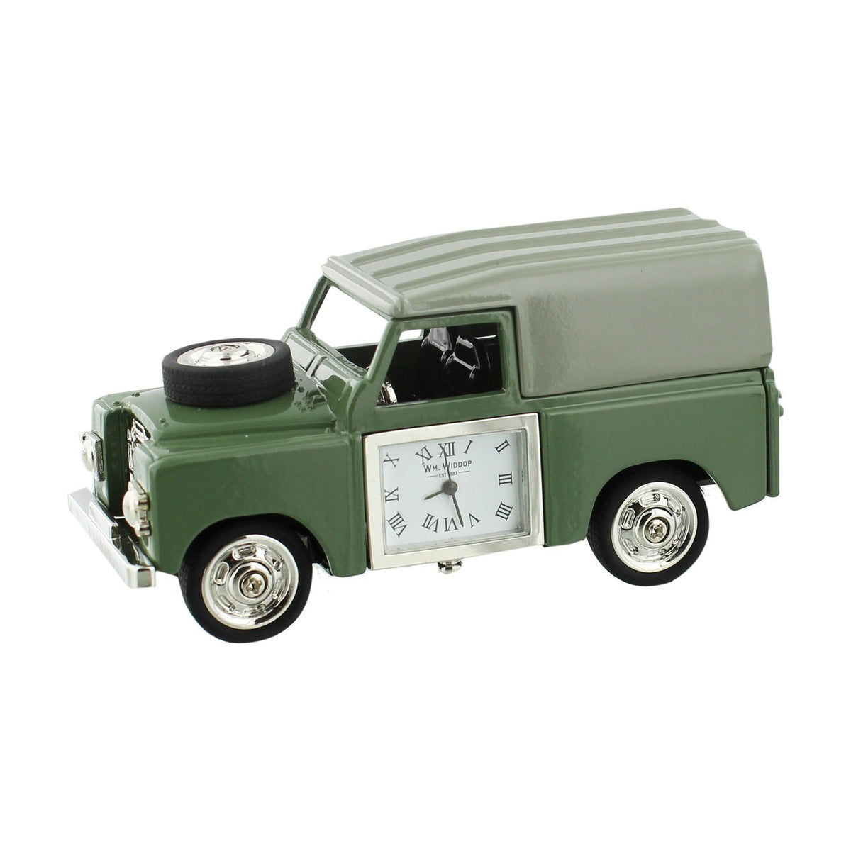 Miniature 4 Wheel Drive Quartz Metal Mantel Clock - Green