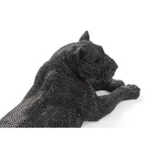 Leona Black Jewel-Inlaid Lying Lioness Sculpture - 101cm