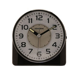 Silent Sweep Round Face Blinking Light Alarm Clock - Black