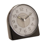 Silent Sweep Round Face Blinking Light Alarm Clock - Black