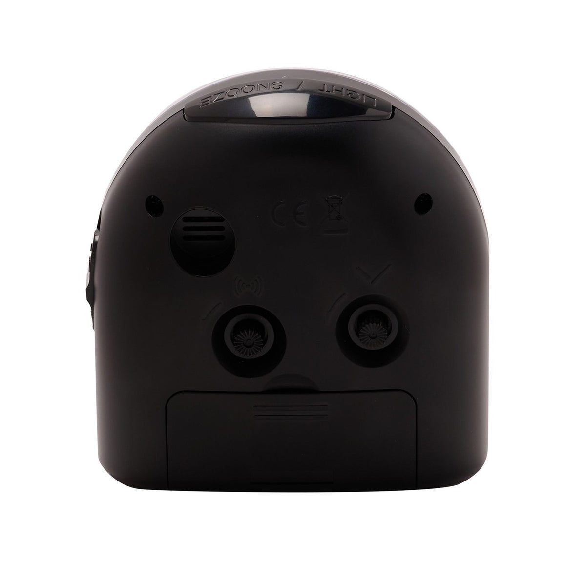 Silent Sweep Round Face Blinking Light Alarm Clock - Black