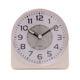 Silent Sweep Round Face Blinking Light Alarm Clock - White