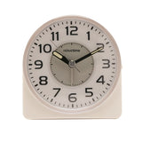 Silent Sweep Round Face Blinking Light Alarm Clock - White