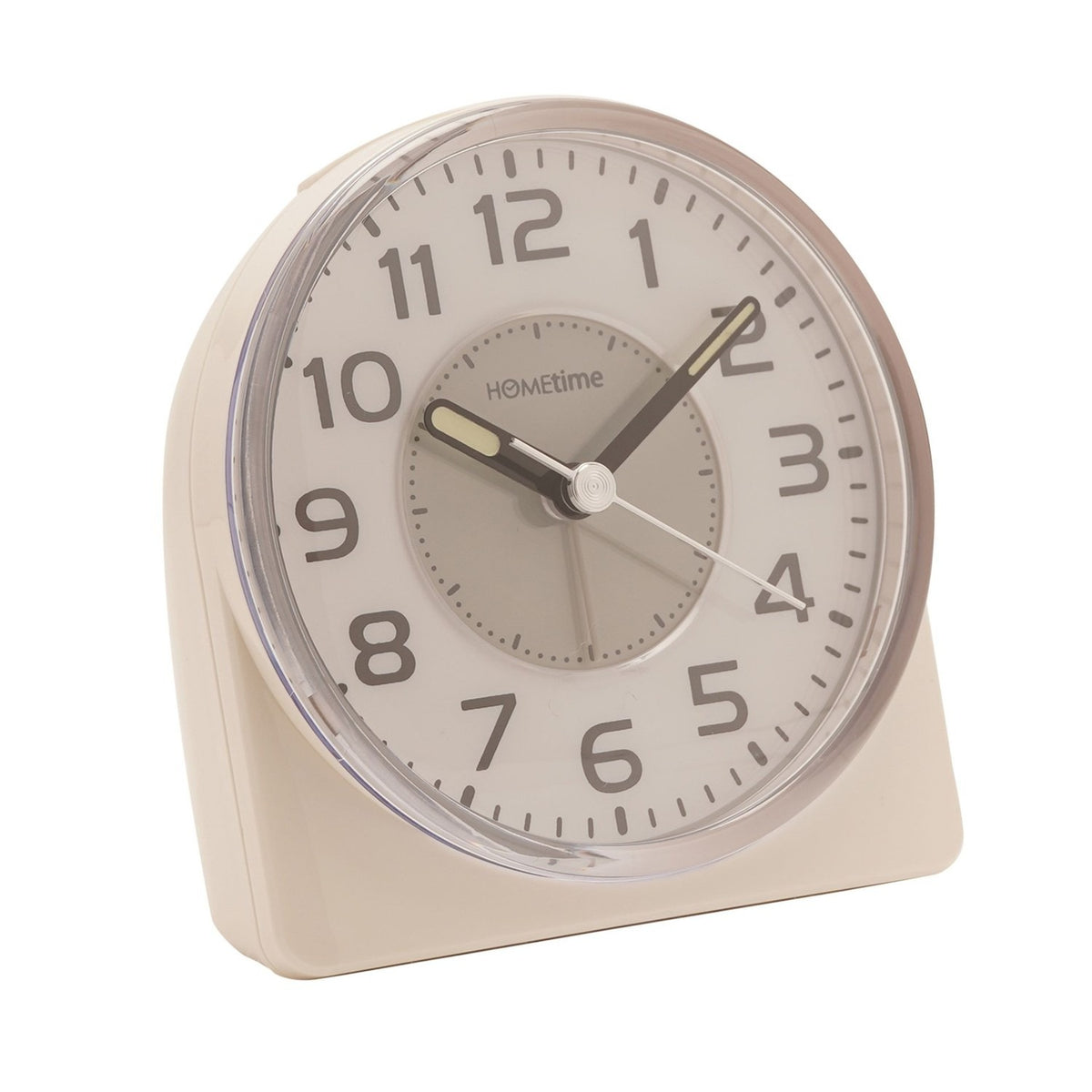 Silent Sweep Round Face Blinking Light Alarm Clock - White
