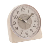 Silent Sweep Round Face Blinking Light Alarm Clock - White