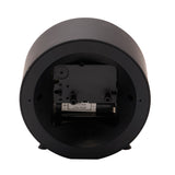 Round Plastic Alarm Clock with Sweep Movement & Feet - Black
