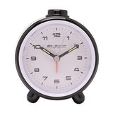 Round Alarm Clock with Sweep Movement & Snooze - Black & White