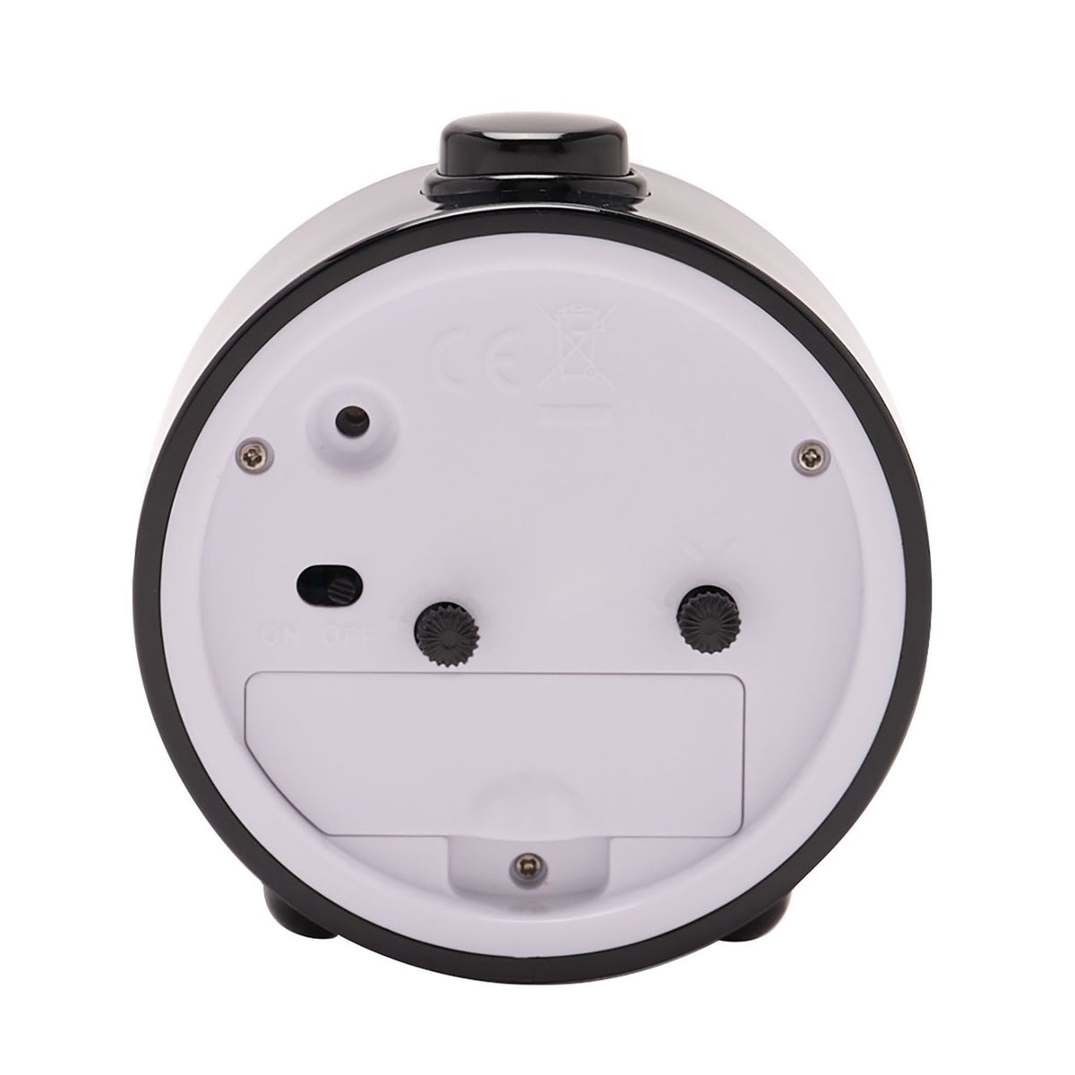 Round Alarm Clock with Sweep Movement & Snooze - Black & White