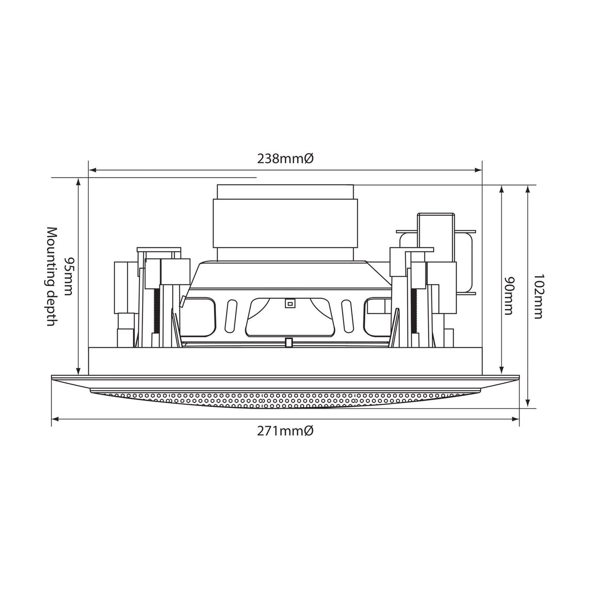 Adastra CC8V 100V 8 Inch 2-Way Ceiling Speaker