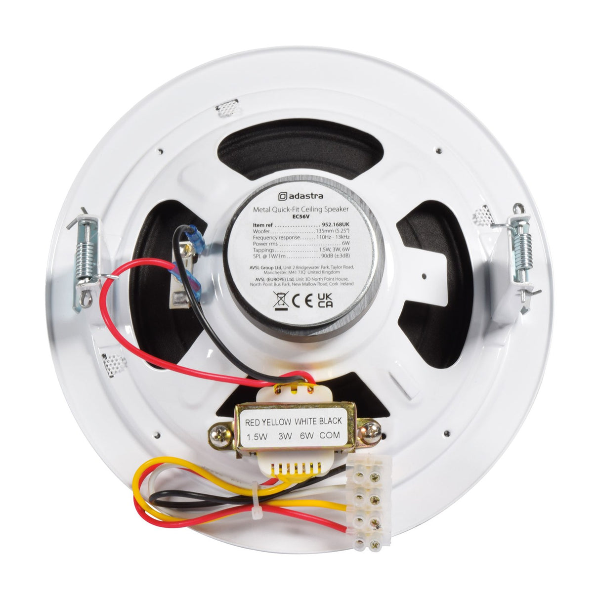 Adastra EC56V Metal Quick-Fit 100V Ceiling Speaker