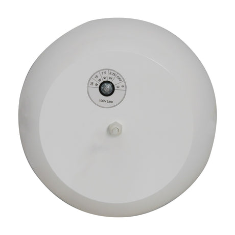 Adastra PS65-W white 6.5" pendant speaker, round casing with 100V line wattage tap selector and mounting bolt, shown on a plain background.
