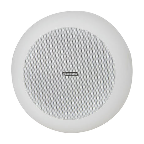 Adastra PS65-W 6.5" pendant speaker in white, round spheroid design with perforated grille, shown front-on against a plain white background.