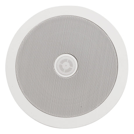 The Adastra 6.5 50W Ceiling Speaker features a round, white perforated metal grille, central circular mesh, polypropylene woofer, and directional tweeter—ideal for those seeking high-quality ceiling speakers.