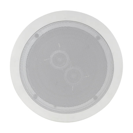 Adastra C6S 6.5" dual voice coil stereo ceiling speaker with round white frame and fine mesh grille, shown on a plain white background.