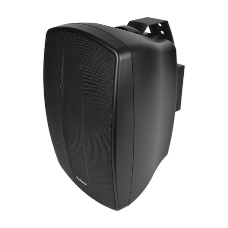 Adastra BH6V-B 100V background speaker in matt black, moulded cabinet with aluminium grille and wall-mount bracket, shown on a white background.