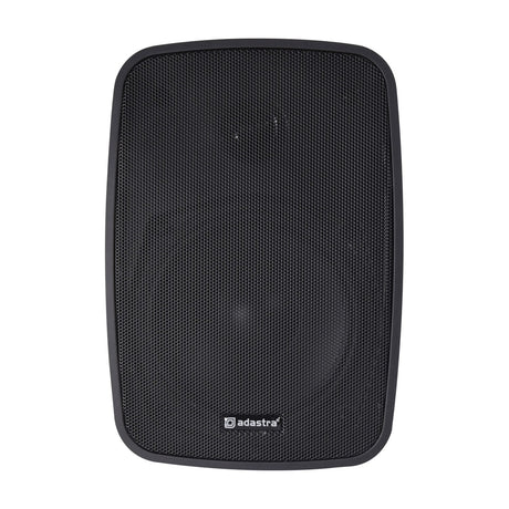 Adastra BG5T-B 100V IP54 background speaker in matt black with rounded moulded cabinet and aluminium grille, shown on a plain white background.