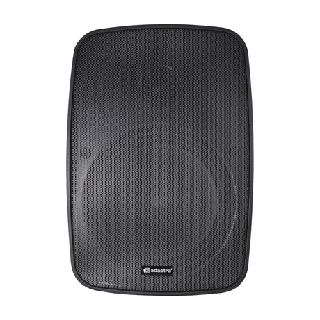 Adastra BG6T-B 100V IP54 background speaker in matt black with rounded rectangular grille and rear mounting, shown on a plain white background.