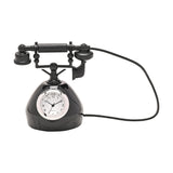 Vintage Telephone Miniature Metal Mantel Clock - Black
