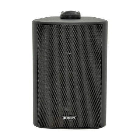 Adastra BC3V-B 100V 3" background speaker in matt black with steel grille and top mounting bracket, shown against a plain white background.