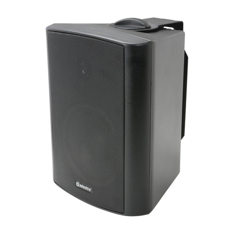 Adastra BC5V-B 5.25" 100V background speaker in black, wall-mount bracket visible, mesh grille front, shown on a plain white background.