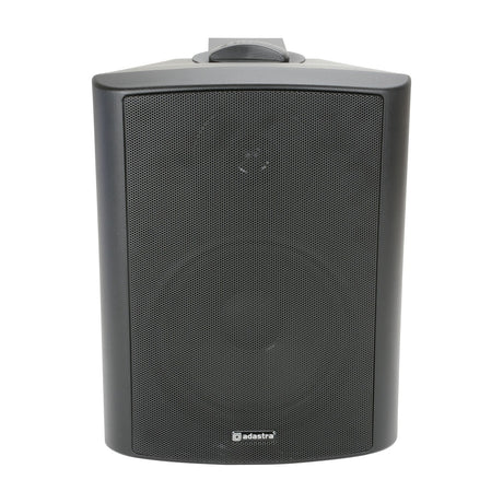 Adastra BC6V-B 100V 6.5" background speaker in matt black, wall-mount bracket, mesh grille front, on a plain white background.