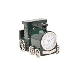 Miniature Steam Train Quartz Metal Mantel Clock - Green