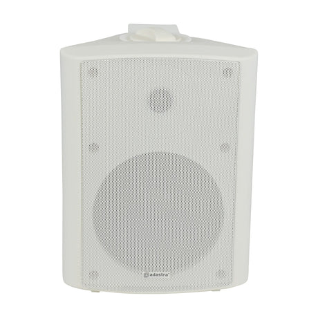 Adastra BP6V-W white weatherproof cabinet speaker with 6.5" woofer, tweeter and aluminium grille, shown front-on against a plain background.