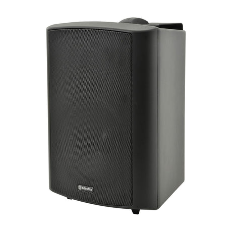 Adastra BP6V-B weatherproof speaker in matt black with moulded ABS cabinet, perforated aluminium grille, and rear wall mount bracket.